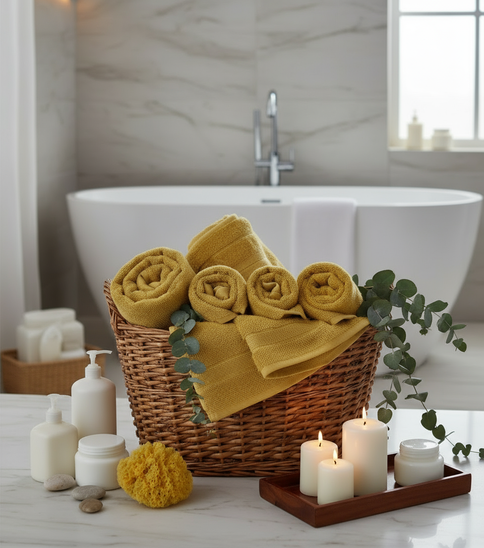 Premium Daffodil Yellow Bath Towel Set UAE | 16 Piece Family Pack Dubai Abu Dhabi