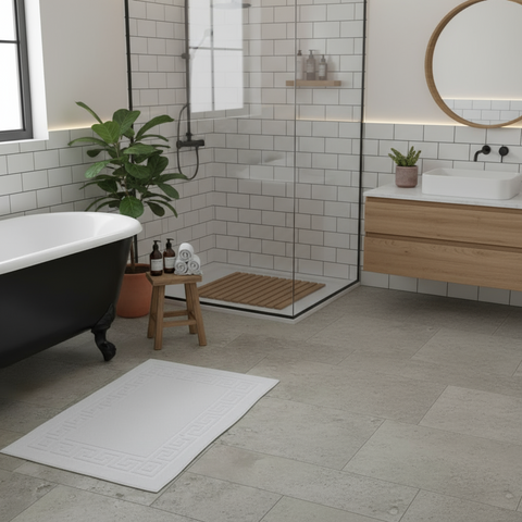 Premium Magnolia Bath Mat Set 800 GSM UAE - Greek Design Dubai Abu Dhabi Luxury