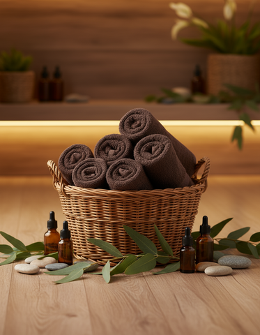 Premium Brown Bath Towel Set UAE | 16 Piece Family Pack Cotton Dubai Abu Dhabi