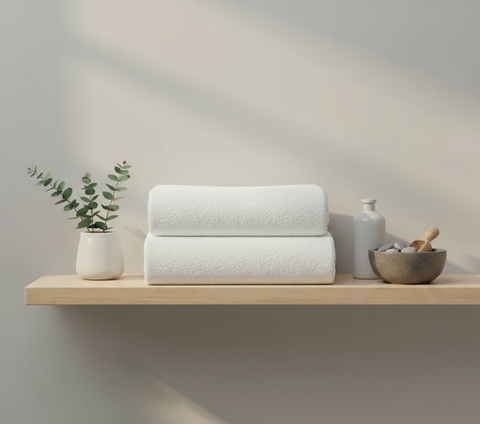 Premium Iris White Bath Sheet Set UAE | 600 GSM Cotton 90x180cm Dubai Abu Dhabi