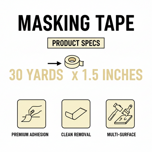 Masking Tape 30 yd x 1.5 inches - INFINI HOMES Premium Quality