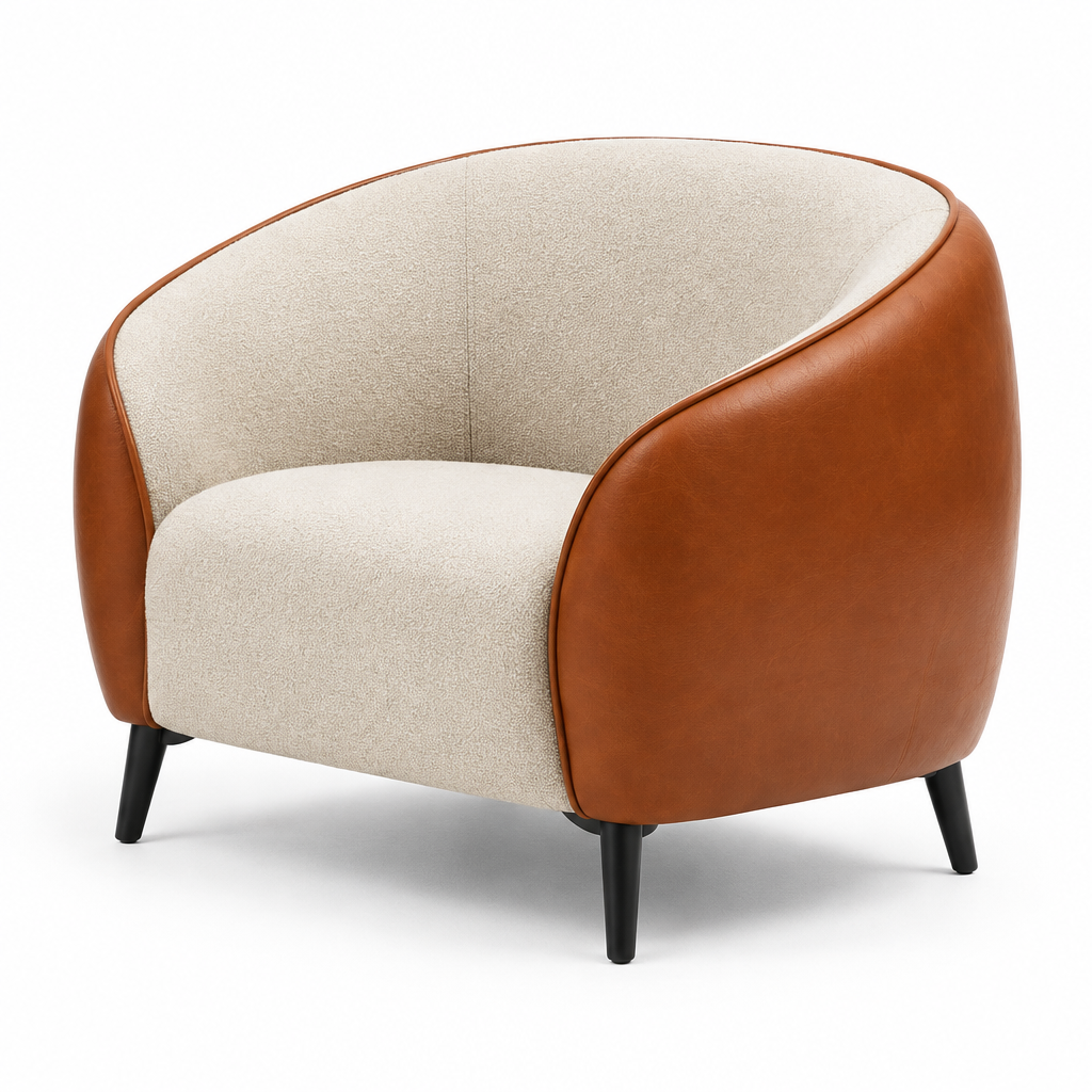 Cube 820 Beige & Orange PU Leather Sofa | 1 & 3 Seater UAE 1 Seater