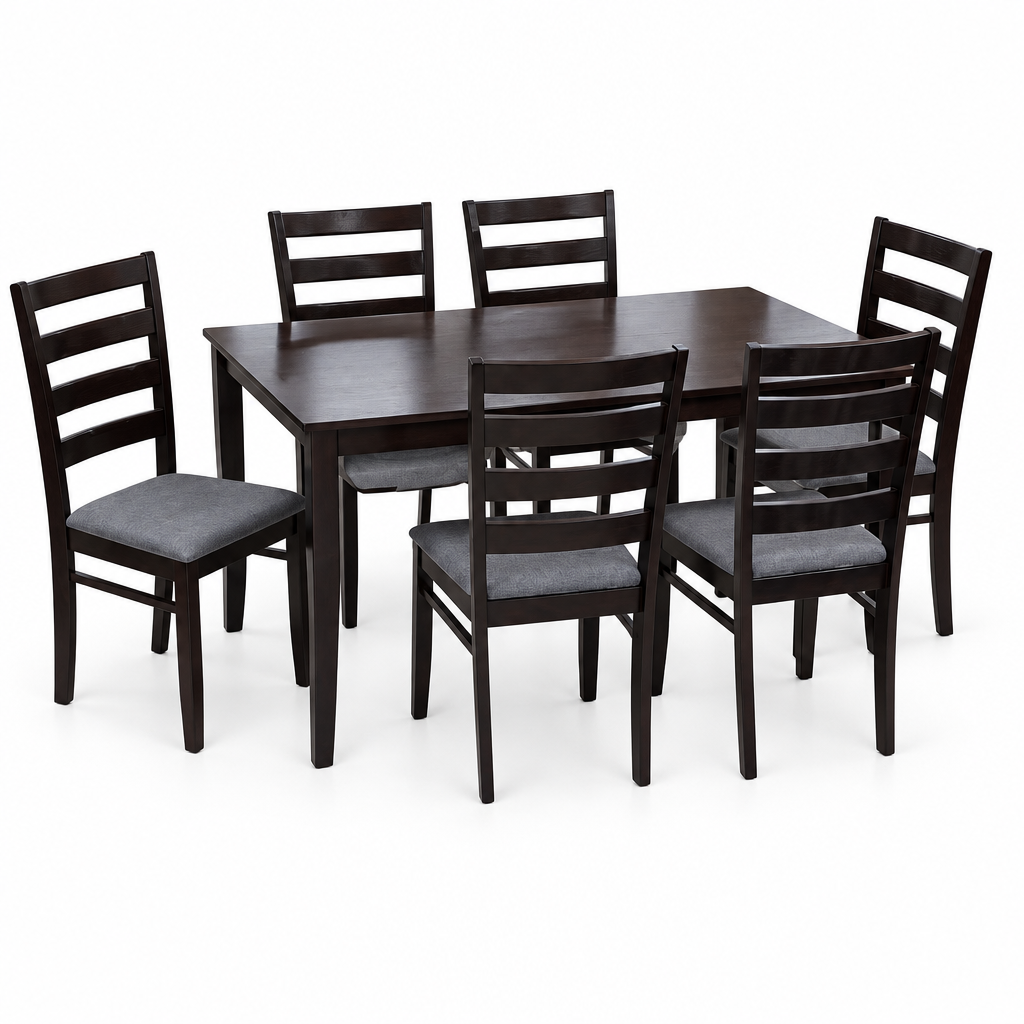 IH-OLIVIA-6 Dining Table Set with 6 Chairs UAE Wenge
