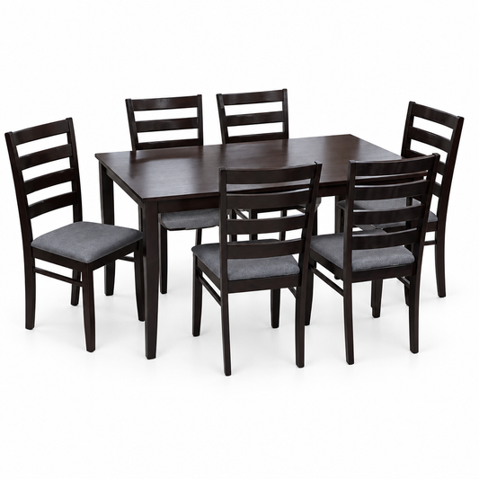 IH-OLIVIA-6 Dining Table Set with 6 Chairs UAE Wenge