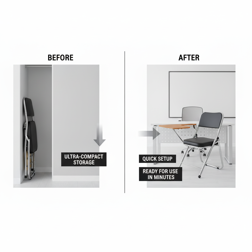 Folding Writing Chair with Desk | Training Study Chair UAE | IH 104