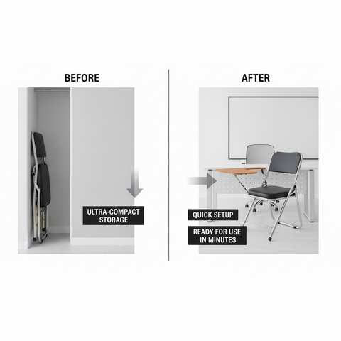 Folding Writing Chair with Desk | Training Study Chair UAE | IH 104