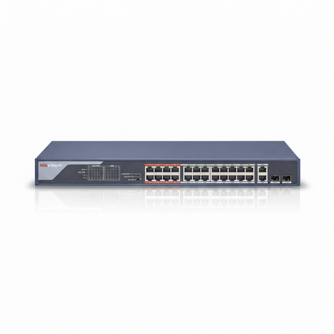 Hikvision DS-3E0326P-E-B 24-Port Fast Ethernet Unmanaged PoE Switch UAE | 250W PoE+ Network Switch Dubai Abu Dhabi Sharjah Ajman Umm Al Quwain Ras Al Khaimah Fujairah