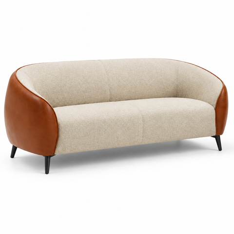 Cube 820 Beige & Orange PU Leather Sofa | 1 & 3 Seater UAE 3 Seater
