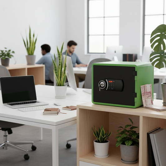 Eagle YESM-020K Fire-Resistant Safe – Green, Digital + Key Lock System