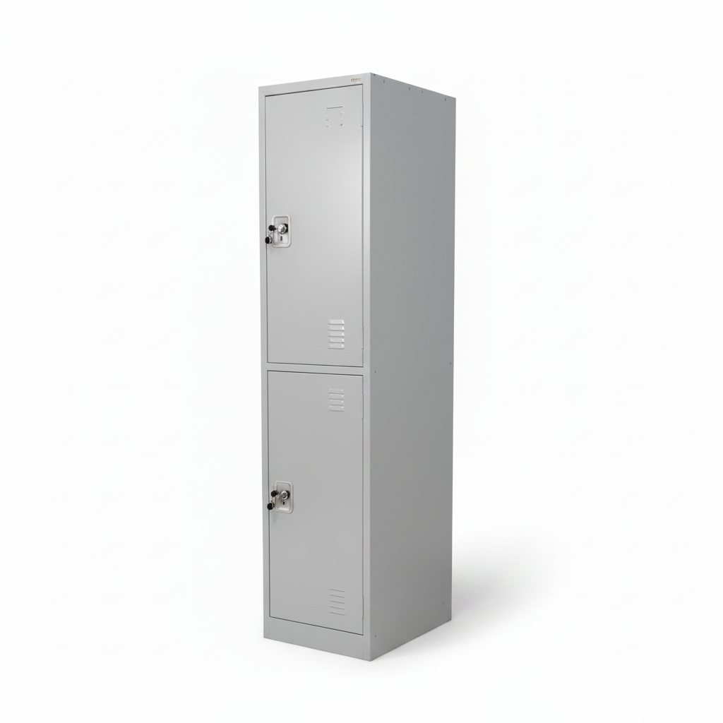 Heavy Duty Steel Two-Tier Locker | IH FS-124 | UAE Delivery Grey