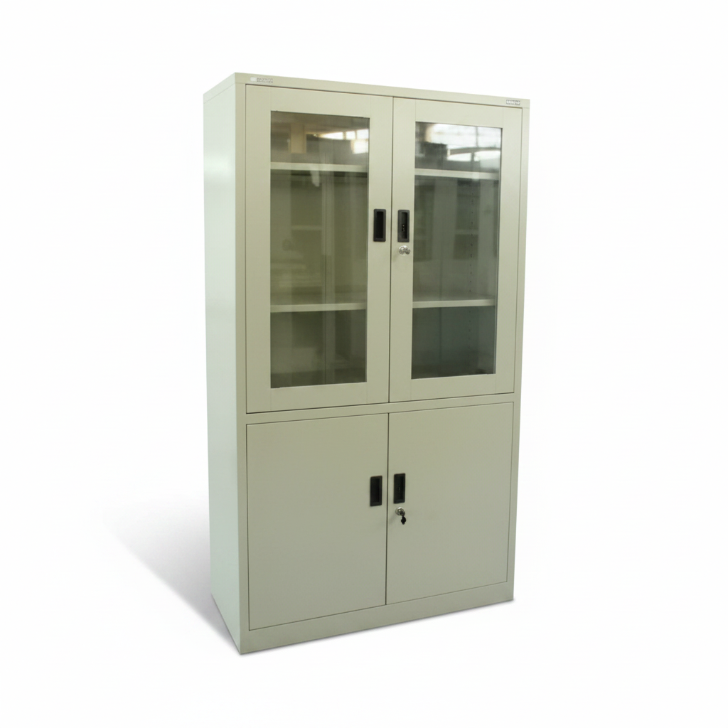 Metal Cupboard with 4 Swing Doors – Glass and Metal Storage Cabinet UAE | IH FC06 | INFINI HOMES | Buy in Dubai, Abu Dhabi, Sharjah