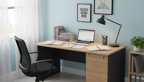 Office Desk 160x70cm Oak Grey - Executive Table Dubai UAE | INFINI HOMES