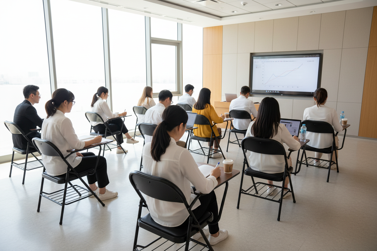 Training Chair with Writing Tablet - Folding Study Chair for Office & Classroom UAE | IH FX106
