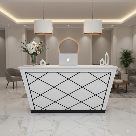 Reception Table White (1.4) Cm | Premium Office Furniture UAE