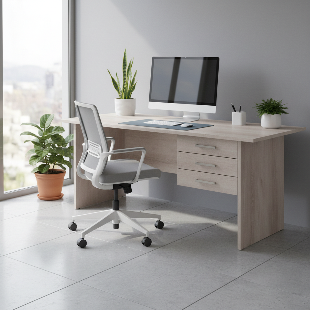Premium Mahogany Office Desk 120x60x75cm | UAE-Wide Delivery