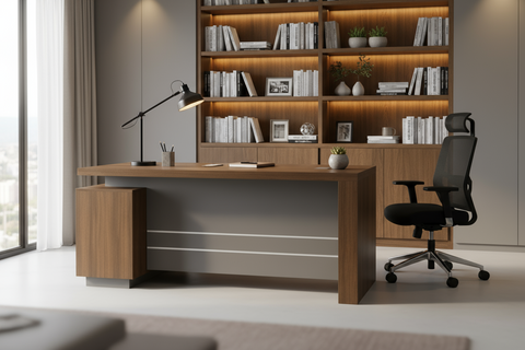 L Shaped Office Desk 160x160cm - Executive Corner Table with Drawers UAE