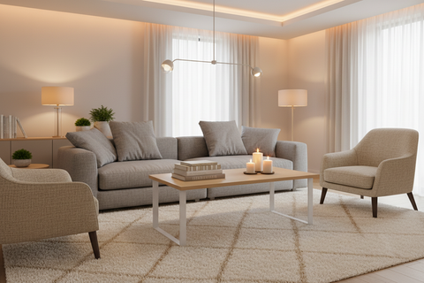 Coffee Table 120x60cm Oak & White - Modern Living Room Furniture UAE | Fast Delivery Dubai