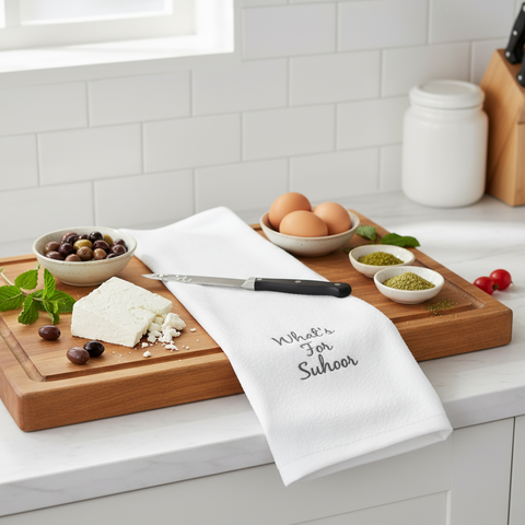 Ramadan Kitchen Towel UAE - What's for Suhoor Embroidered Premium Cotton Dubai