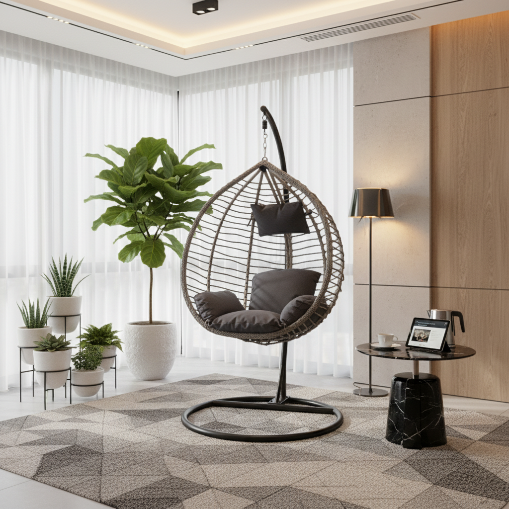 Premium Outdoor Swing Chair UAE | Grey Garden Swing for Dubai, Abu Dhabi & All Emirates