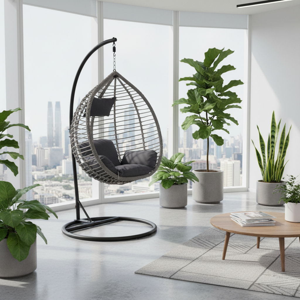 Premium Outdoor Swing Chair UAE | Grey Garden Swing for Dubai, Abu Dhabi & All Emirates