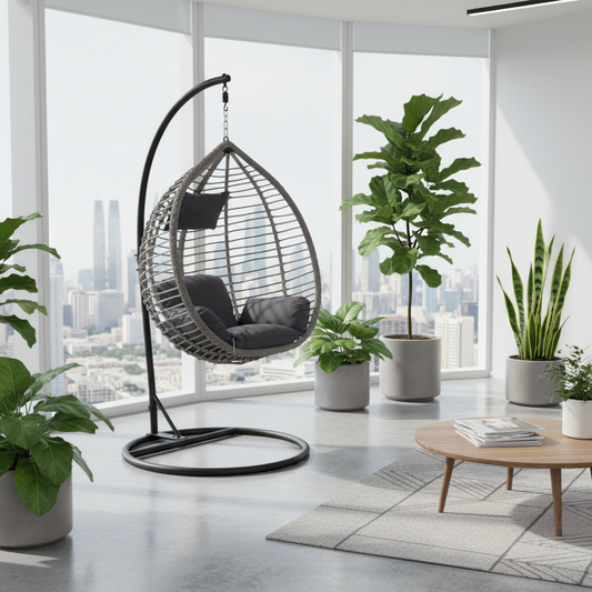 Premium Outdoor Swing Chair UAE | Grey Garden Swing for Dubai, Abu Dhabi & All Emirates