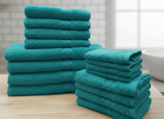 INFINI HOMES Daffodil Premium Cotton Bath Towel Set - 16 Piece Family Pack | UAE Delivery