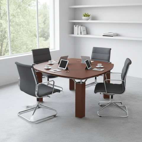 Meeting Table Cherry Wood 120x120cm | Premium Office Furniture UAE