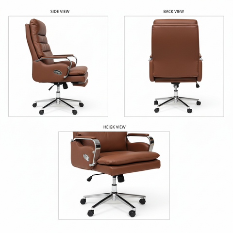 Ergonomic Office Chair Brown - Premium Executive Desk Chair for Home & Office UAE | IH A012 BRN