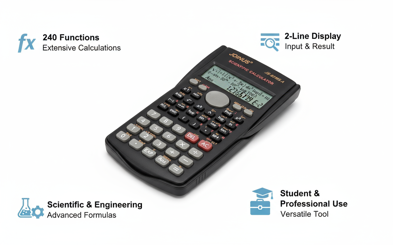 Scientific Calculator 240 Functions - Student & Professional Calculator UAE | 2-Line Display