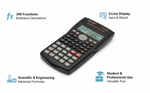 Scientific Calculator 240 Functions - Student & Professional Calculator UAE | 2-Line Display
