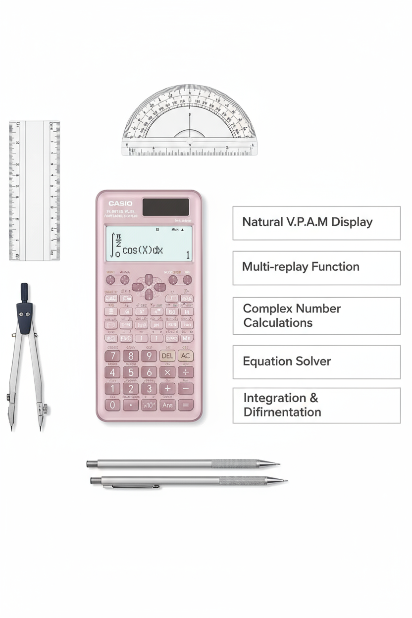 Casio FX-991ES PLUS Scientific Calculator Pink - UAE Edition | Engineering & Student Calculator