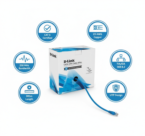 D-Link CAT 6 UTP Ethernet Cable - 305 Meter Roll (1000ft) Network Cable