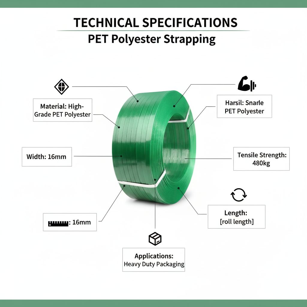 PET Packing Straps 16mm - Heavy Duty Polyester Strapping Tape UAE | 480kg Tensile Strength
