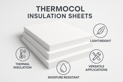 Thermocol Sheets UAE - 5 PCS Polystyrene Insulation Foam Boards Dubai Abu Dhabi