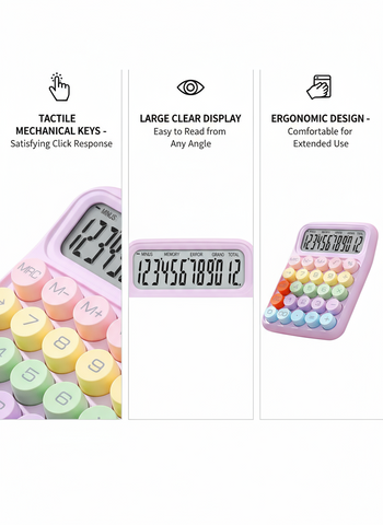 Scientific Calculator with Mechanical Keyboard - Desktop Calculator for Office, School & Home UAE | Purple