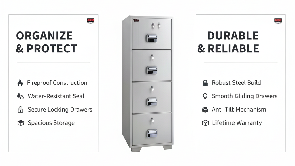 Eagle Safes FR Filing Cabinet SF680-4TKX - 4 Drawer Fire Resistant Cabinet UAE | Dubai Abu Dhabi Sharjah