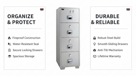 Eagle Safes FR Filing Cabinet SF680-4TKX - 4 Drawer Fire Resistant Cabinet UAE | Dubai Abu Dhabi Sharjah