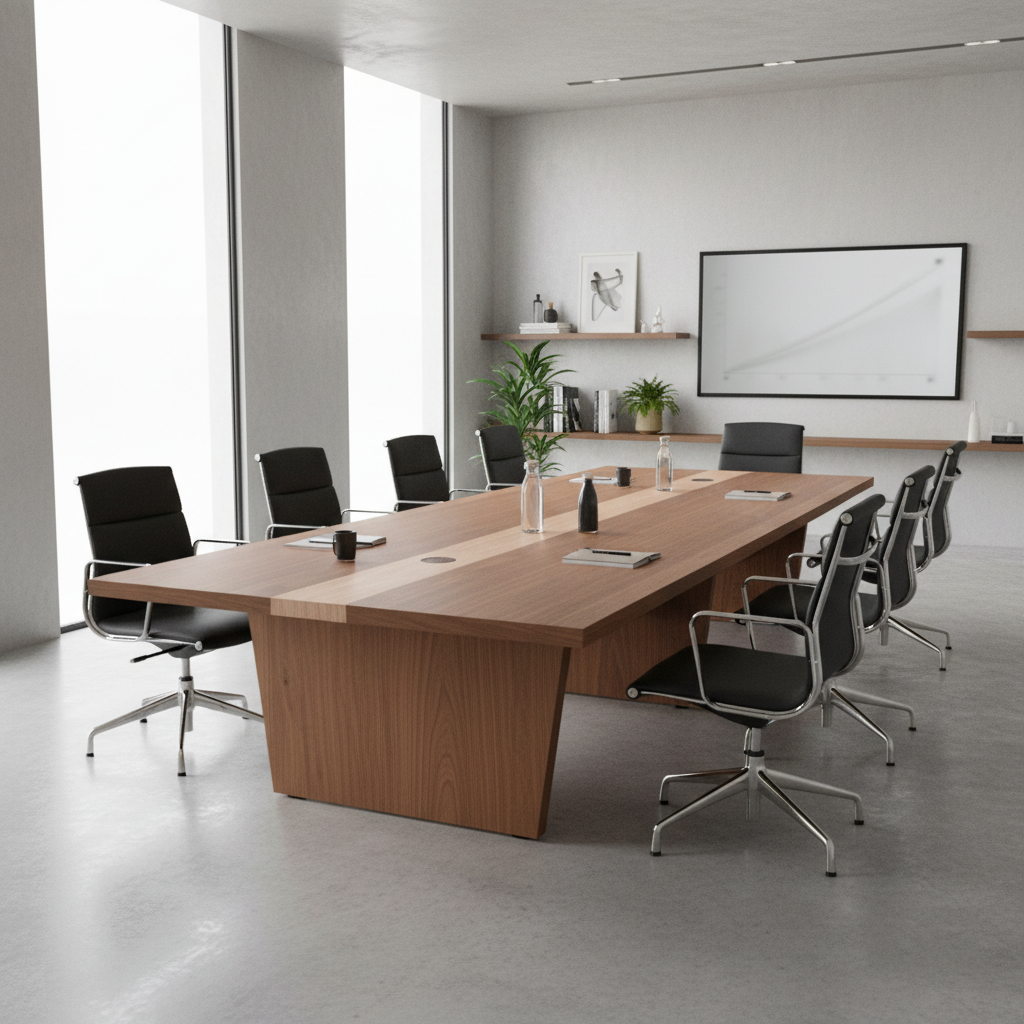 Meeting Table 3.6M Oak & Khaki | Premium Office Furniture UAE