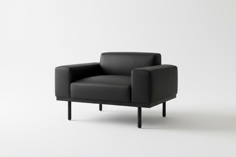 VOLL Single Seater Leatherette Sofa Black - Premium Furniture Dubai Abu Dhabi UAE