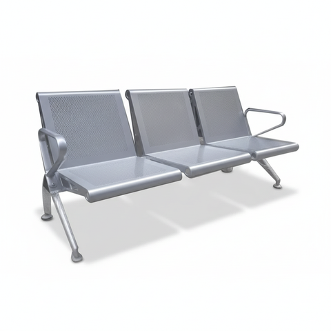 Airport Chair 3-Seater Steel Silver IH A405 - UAE Waiting Chairs