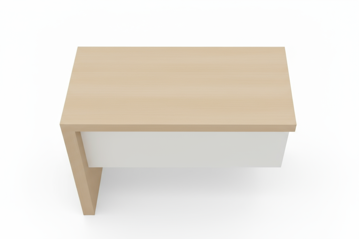 INFINI HOMES Executive Side Extension Table UAE - Model KN0ST-EXT0BX Light Oak White 80x40cm Dubai Abu Dhabi Sharjah
