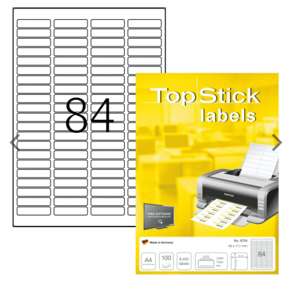TopStick Round Corner Labels 84/Sheet 46x11.1mm - UAE Wide Delivery