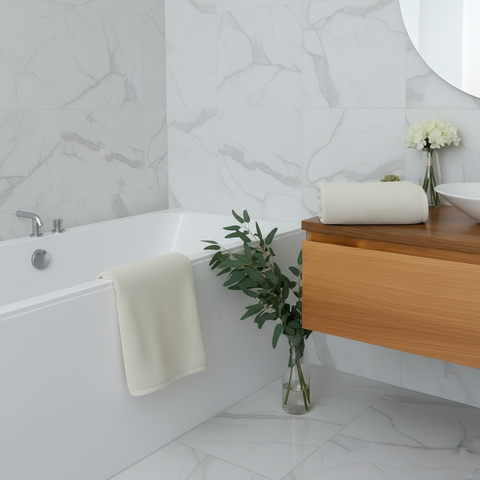 Premium White Hand Towel UAE - Iris 600 GSM Cotton 50x80cm Dubai Abu Dhabi