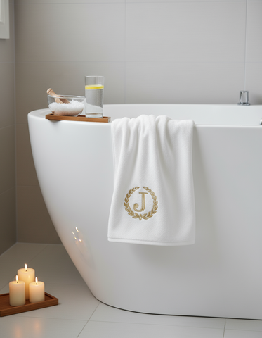 Monogrammed Bath Towel UAE - Personalized Cotton 70x140cm Dubai Abu Dhabi Custom