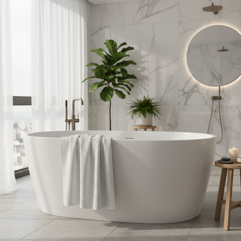 Premium White Hand Towel UAE - Iris 600 GSM Cotton 50x80cm Dubai Abu Dhabi