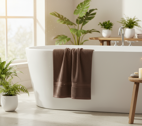 Premium Daffodil Dark Beige Face Towel Set UAE Dubai - 500 GSM Cotton 24 Pack Natural