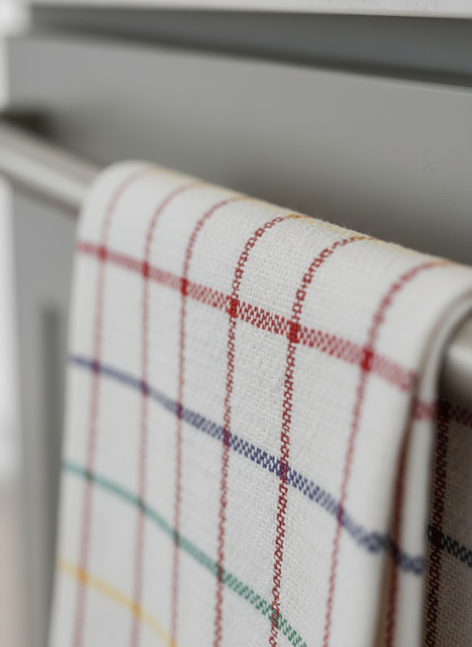 Red Kitchen Towels UAE Pack of 6 | Multi Checks Tea Towels 50x70cm Dubai Abu Dhabi | INFINI HOMES