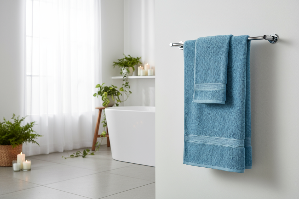Premium Light Blue Bath Towel Set UAE | 500 GSM Cotton 70x140cm Dubai