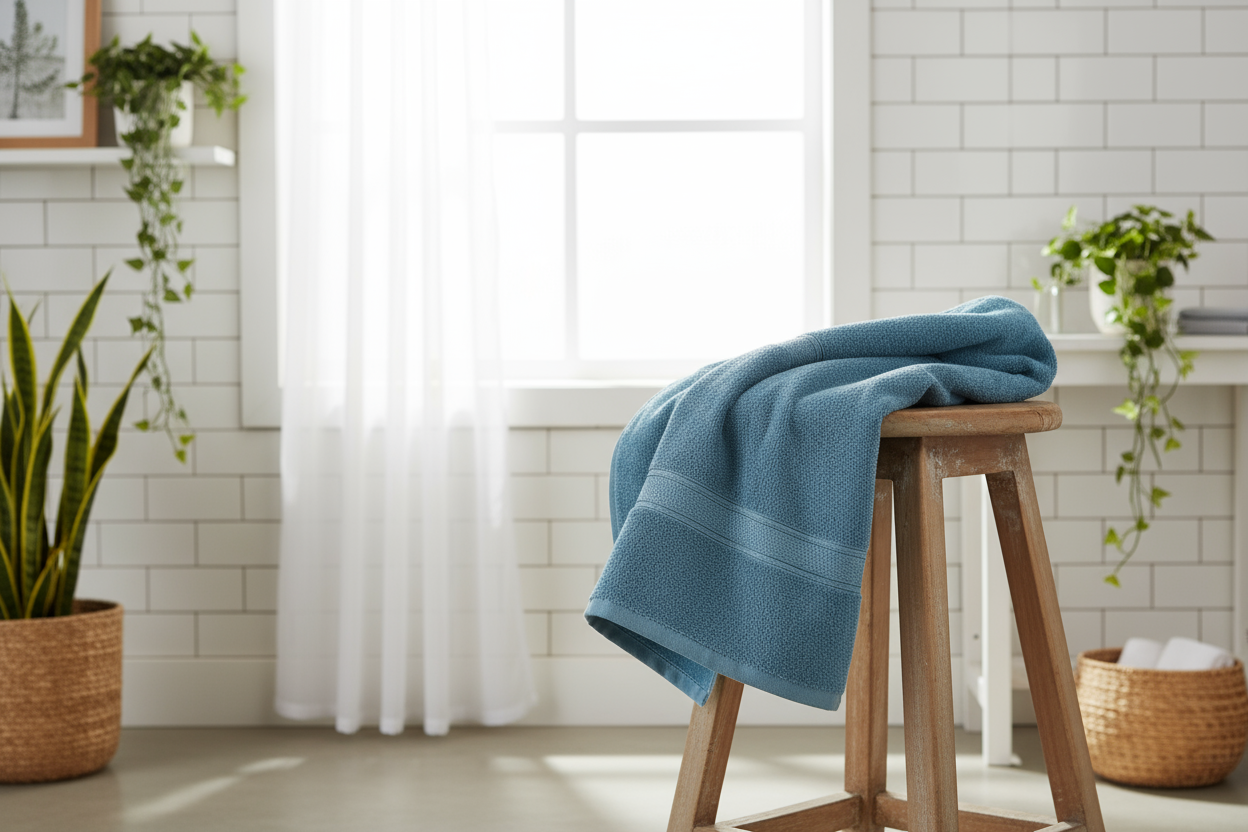 Premium Light Blue Bath Towel Set UAE | 500 GSM Cotton 70x140cm Dubai