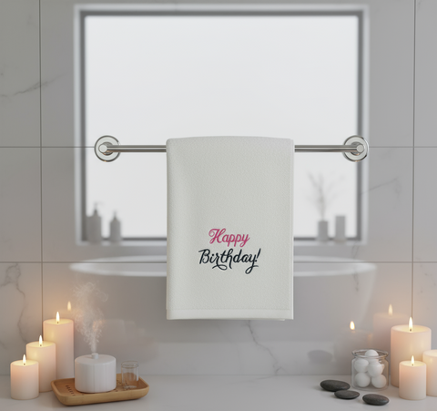 Premium Happy Birthday Face Towel Set UAE Dubai - 600 GSM Cotton Personalized Gift